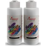 Red Rose Beyaz Akrilik Boya 2'li Set 2x120 ml Dekoratif, Hobi Amaçlı, Sanatsal, Canlı Renkler