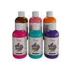 Red Rose Fantazi Renkler Akrilik Boya Seti, 6'Lı Set 6X250Gr Dekoratif Hobi Amaçlı Sanatsal Canlı Renkler