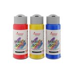 Red Rose Kırmızı-Mavi-Sarı Akrilik Boya Seti, 3'Lü Set 3X60Ml Dekoratif Hobi Amaçlı Sanatsal Canlı Renkler