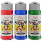 Red Rose Kırmızı-Mavi-Yeşil Parmak Boyası 3'lü Set 3X60ML Yıkanabilir, Toksik Içermez, Çocuk Okul Kreş Için - Renkli