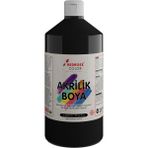 Red Rose Siyah Akrilik Boya 1000 gr Dekoratif Hobi Amaçlı Sanatsal Canlı Renkler