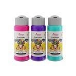 Red Rose Turkuaz-Fuşya-Mor Parmak Boyası 3'lü Set 3x60ml Yıkanabilir, Toksik İçermez, Çocuk Okul Kreş İçin