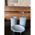 Red Seramik Collection Antrasit 3’lü Banyo Seti - Beyaz - Silver