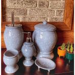 Red Seramik Collection Antrasit 5’li Banyo Seti - Beyaz - Silver