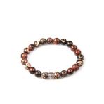 Red Snowflake Obsidyen Doğal Taş Bileklik 8 mm Küre Kesim