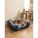 Redcatdog Bohem Stil Bağcıklı Kedi Yatağı - Saks Mavisi