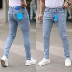 Redcode Jeans Erkek Yırtık Model Likralı Kot Pantolon - 38 - Açık Mavi