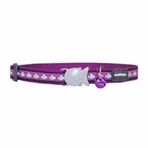 Reddingo Fosforlu Balık Desenli Zilli 12 mm Mor Kedi Boyun Tasması
