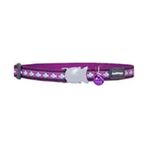 Reddingo Reflektörlü Balık Desenli Mor 12 mm 20-32 cm Kedi Boyun Tasması