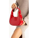 Reddington Kadın Rugan Deri Baget Cherry Bag Fermuar Kapamalı Cherry Bag Özel Askı Detaylı Kol Çantası