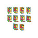 Redka Renkli Tangram 10 Adet Montessori Eğitim Materyali
