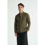 Redline Flex Slim Fit Yumuşak Kolay Ütü Nefes Alan Erkek Gömlek - Haki