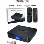 Redline RED360 X100 Pro Android Tv Box + M8 Air Mouse | 16GB Hafıza | Google Tv Destekli 4K Cihaz - Siyah