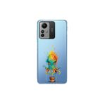 Redmi Note 12S ile uyumlu Splash ahtapot tasarımlı şeffaf silikon kılıf