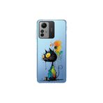 Redmi Note 12S ile Uyumlu Splash Kedi Tasarımlı Şeffaf Silikon Kılıf