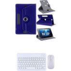 Redmi Pad 2 11'' Kılıf Uyumlu Standlı Kablosuz Bluetooth Klavye Mouse Set - Lacivert