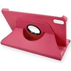 Redmi Pad 2 Uyumlu 11 Inç 360 Dönebilen Suni Deri Tablet Kılıfı - Pembe