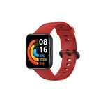 Redmi Watch 2 Lite Kordon Akıllı Saat Bileklik Kordonu Silikon Kayış + Ppma Nano Ekran Koruyucu Kırmızı