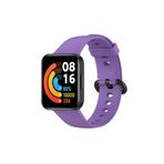 Redmi Watch 2 Lite Uyumlu Kordon Akıllı Saat Bileklik Kordonu Silikon Kayış + Ppma Ekran Koruyucu Lila