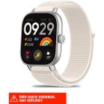 Redmi Watch 4 / Redmi Watch 5 Uyumlu Hasır Örgü Spor Cırtlı Pratik Naylon Kordon 20MM - Starlight