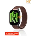 Redmi Watch 5 Active / Redmi 5 Lite Uyumlu Milanes Örgü Hasır Metal Kordon - Kahverengi