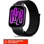 Redmi Watch 5 Active / Redmi Watch 5 Lite Uyumlu Hasır Örgü Cırtlı Naylon Kordon 22MM - Siyah