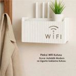 Redmina Wifi Saklama Kutusu Duvara Asıla Bilir Pleksi Modem ve Sigorta Saklama Kutusu - 079 Buz Beyazı