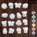 Redmoon 16 Karakter Alçı Boyama Taş Boyama Seti 3 - 6 Yaş İçin Eğlenceli Aktivite