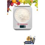 Redmoon Lüx 5 kg Paslanmaz Çelik Dijital Mutfak Terazisi 1 gr Hassas Tartı - Gümüş