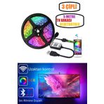 REDMOON Tv Arkası 5 Metre Bluetoothlu Işık Rgb Usb Girişli Tak Çalıştır Şerit Led