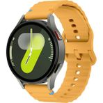Redmud Teknoloji Honor Magic Watch 2 42 mm Ile Uyumlu (20 Mm) Dalgalı Dikiş Detaylı Silikon Saat Kordonu - Hardal