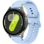 Redmud Teknoloji Honor Magic Watch 2 42 mm Ile Uyumlu (20 Mm) Dalgalı Dikiş Detaylı Silikon Saat Kordonu - Mavi
