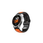 RedMud Teknoloji Huawei Watch Gt5 46mm/Gt4 46mm/Gt3 46mm İle Uyumlu Çift Renkli Yumuşak Dokulu (22 MM) Silikon Kordon Siyah-Turuncu