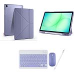 Redmud Teknoloji Ipad 10.nesil 10.9" A2696 A2757 A2777 ile Uyumlu Standlı Kılıf Klavye Mouse ve Dokunmatik Kalem Seti - Lavanta