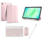 Redmud Teknoloji Ipad 11.nesil A16 /ıpad 10.nesil ile Uyumlu Standlı Kılıf Klavye Mouse ve Dokunmatik Kalem Seti - Pembe