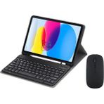 Redmud Teknoloji Ipad Air 4.nesil 10.9 Inç Uyumlu Bluetooth Özellikli Klavyeli Kılıf Mouse ve Dokunmatik Kalem Set - Siyah