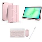 Redmud Teknoloji Samsung Galaxy Tab A11 Plus SM-X230 ile Uyumlu Standlı Kılıf Klavye Mouse ve Dokunmatik Kalem Seti - Pembe