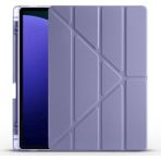 Redmud Teknoloji Samsung Galaxy Tab S10 Plus 12,4 Inç Uyumlu Kılıf Üçgen Standlı Kalem Bölmeli Silikon Tablet Kılıfı - Lavanta