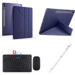 Redmud Teknoloji Samsung Galaxy Tab S8 Plus X800 12.4'' Uyumlu Standlı Kılıf Dokunmatik Kalem ve Klavye Mouse 3lü Set - Lacivert