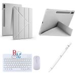Redmud Teknoloji Samsung Galaxy Tab S9 X710 11 Inç Uyumlu Standlı Kılıf Dokunmatik Kalem ve Klavye Mouse 3lü Set - Gri