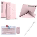 Redmud Teknoloji Samsung Galaxy Tab S9 X710 11 Inç Uyumlu Standlı Kılıf Dokunmatik Kalem ve Klavye Mouse 3lü Set - Pembe