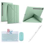Redmud Teknoloji Samsung Galaxy Tab S9+/S9FE+ 12.4 Inç Uyumlu Standlı Kılıf Dokunmatik Kalem ve Klavye Mouse 3 Lü Set - Yeşil