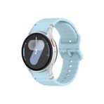 RedMud Teknoloji Samsung Galaxy Watch 6 40 mm İle Uyumlu Dalga Deseni Dikişli Kavisli Spor Silikon Kordon Mavi