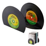 Redomm Retro Vinil Kitap Ayracı Vintage Aşıklar için Dekoratif Kitap Ayrıkları (Vinil Kayıtlar Kitap Ayracı Siyah 1 Çift)