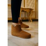RedPlay Düz Peluş Taba Ev Ayakkabısı Erkek Panduf