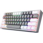 Redragon K617-RGB Gw Fızz %60 Kablolu Mekanik Klavye,türkçe, Red Switch, Gri/beyaz
