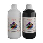 REDROSE COLOR Siyah-beyaz Akrilik Boya Seti, 2'li Set 2x500gr Dekoratif Hobi Amaçlı Sanatsal Canlı Renkler
