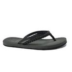 REDVOLUTION Flip Flop Klasik Suni Deri Surfergirl Siyah Kadın Sandalet