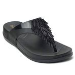 REDVOLUTION Flip Flop Rhinestone Yumuşak Orta Taban Avize Siyah Kadın Sandalet