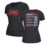 Reebok 2011 Crossfit Games Road to The Fittest Kadın Siyah V Yaka Tri-Blend Tişört (2XL)